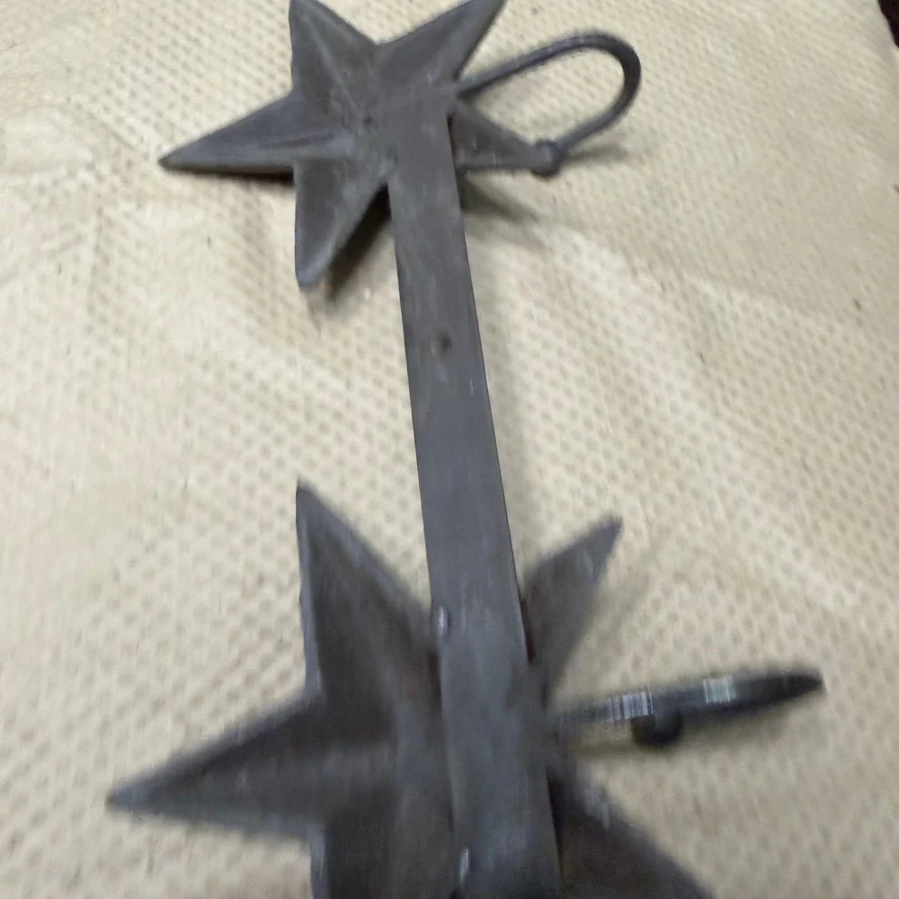 Rustic Cast Iron Texas Star Wall Hook‎ Rack 3 Hook Coat Hat Key Rack 18 inch